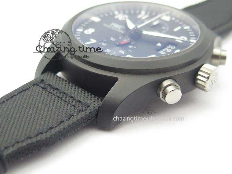 MIROTIME 0412 EasyCare Pilot Chrono IW388001 Real Ceramic ZF 1:1 Best Edition On Black Nylon Strap A 7279
